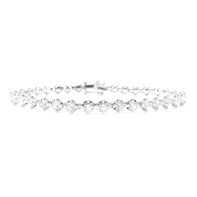 Diamond line bracelet with individually prong-set round stones